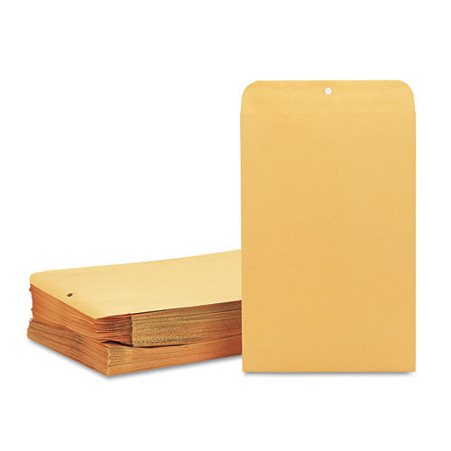 Image of Quality Park Clasp Envelope, 28 lb Bond Weight Kraft, #98, Square Flap, Clasp/Gummed Closure, 10 x 15, Brown Kraft, 100/Box