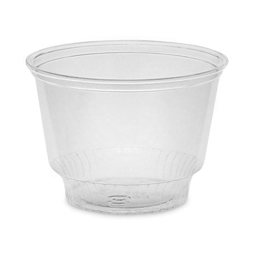 Image of Pactiv Evergreen EarthChoice Recycled Clear Plastic Sundae Dish, 8 oz, 4" Diameter x 3" h, Clear, 60/Bag, 15 Bags/Carton