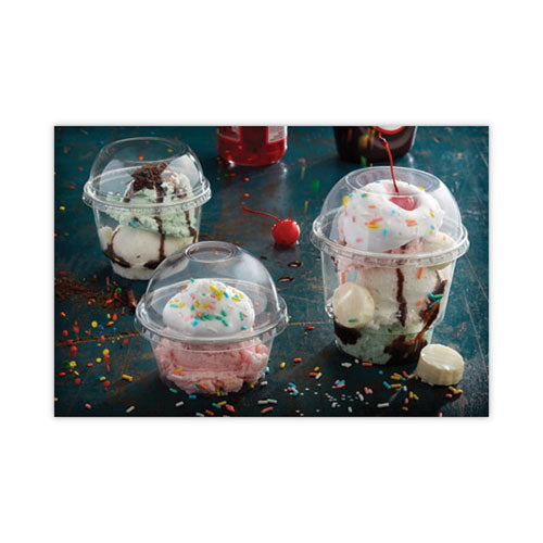 Image of Pactiv Evergreen EarthChoice Recycled Clear Plastic Sundae Dish, 8 oz, 4" Diameter x 3" h, Clear, 60/Bag, 15 Bags/Carton