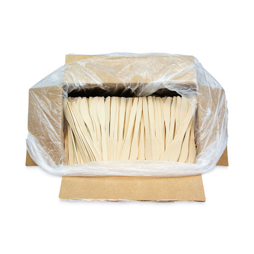 Image of Pactiv Evergreen EarthChoice PSM Cutlery, Heavyweight Knife, Plastic, Tan, 1,000/Carton