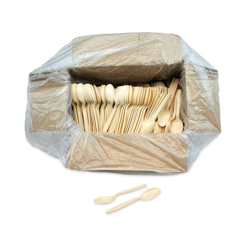 Image of Pactiv Evergreen EarthChoice PSM Cutlery, Heavyweight Spoon, Plastic, Tan, 1,000/Carton