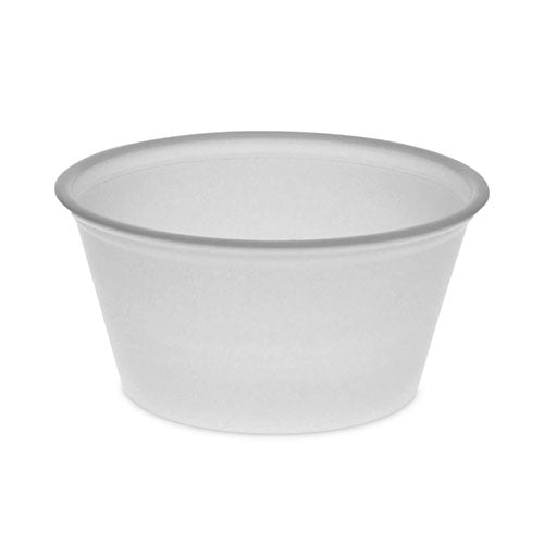 Image of Pactiv Evergreen Plastic Portion Cup, 2 oz, Translucent, 200/Bag, 12 Bags/Carton