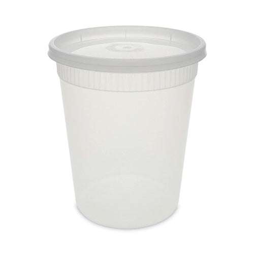 Image of Pactiv Evergreen Newspring DELItainer Microwavable Container, 32 oz, 4.55" Diameter x 5.55" h, Clear, Plastic, 240/Carton