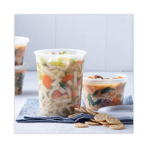 Image of Pactiv Evergreen Newspring DELItainer Microwavable Container, 32 oz, 4.55" Diameter x 5.55" h, Clear, Plastic, 240/Carton
