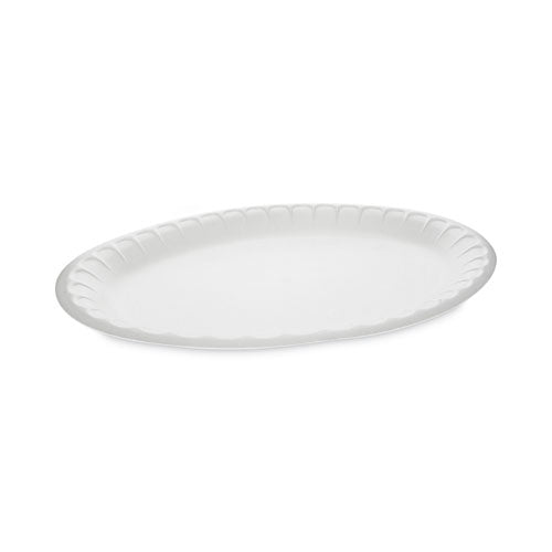 Image of Pactiv Evergreen Placesetter Satin Non-Laminated Foam Dinnerware, Platter, 8.5 x 11.5, White, 500/Carton