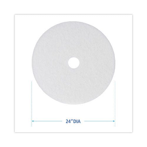 Image of Boardwalk® Polishing Floor Pads, 24" Diameter, White, 5/carton