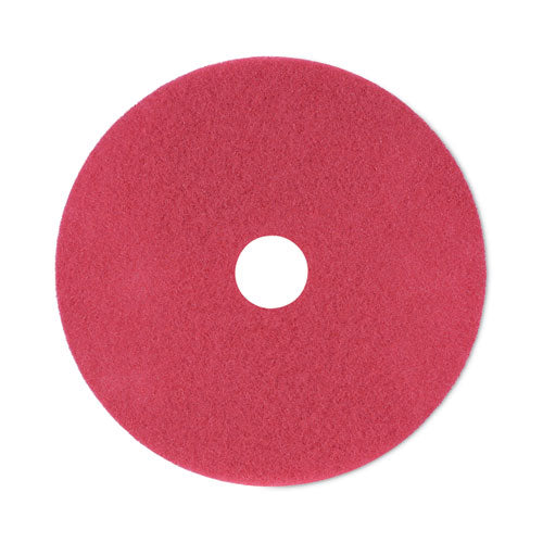 Image of Boardwalk® Buffing Floor Pads, 21" Diameter, Red, 5/carton