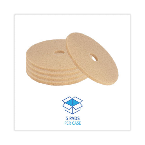 Image of Boardwalk® Burnishing Floor Pads, 20" Diameter, Tan, 5/carton