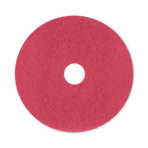Image of Boardwalk® Buffing Floor Pads, 20" Diameter, Red, 5/carton