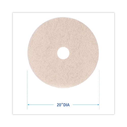 Image of Boardwalk® Natural Hog Hair Burnishing Floor Pads, 20" Diameter, Tan, 5/carton