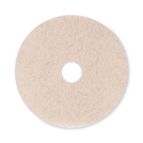 Image of Boardwalk® Natural Hog Hair Burnishing Floor Pads, 20" Diameter, Tan, 5/carton