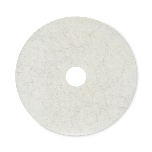 Image of Boardwalk® Natural Burnishing Floor Pads, 20" Diameter, White, 5/carton