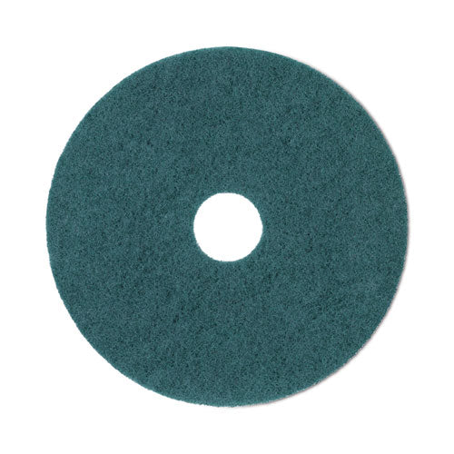 Image of Boardwalk® Heavy-Duty Scrubbing Floor Pads, 20" Diameter, Green, 5/carton