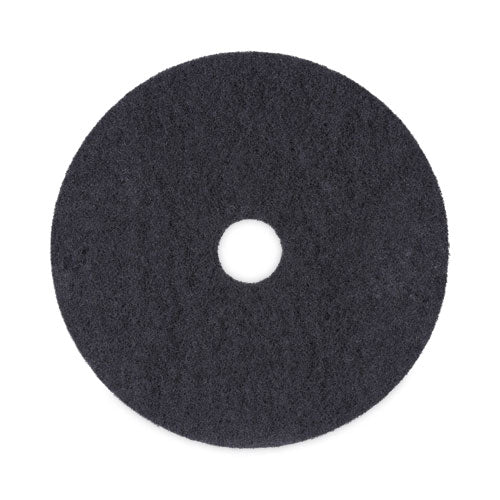 Image of Boardwalk® Stripping Floor Pads, 20" Diameter, Black, 5/carton