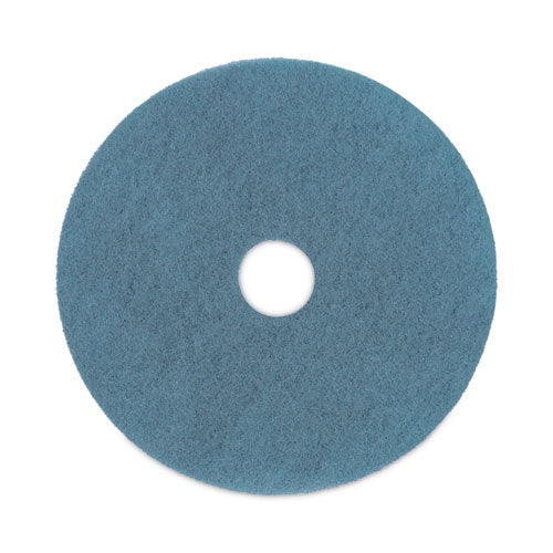 Image of Boardwalk® Burnishing Floor Pads, 20" Diameter, Aqua, 5/carton