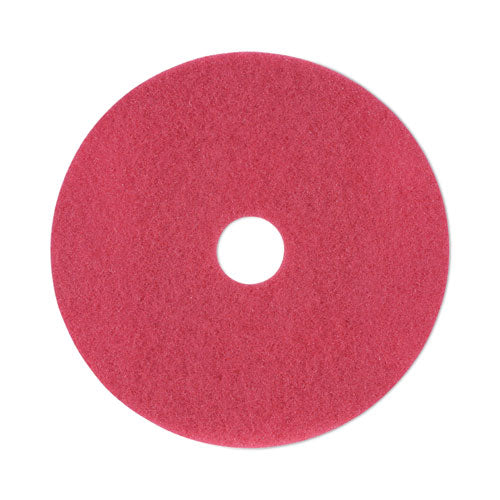 Image of Boardwalk® Buffing Floor Pads, 19" Diameter, Red, 5/carton