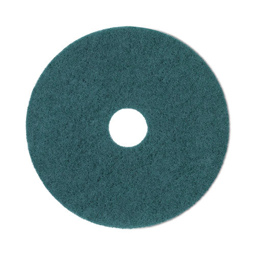 Image of Boardwalk® Heavy-Duty Scrubbing Floor Pads, 19" Diameter, Green, 5/carton