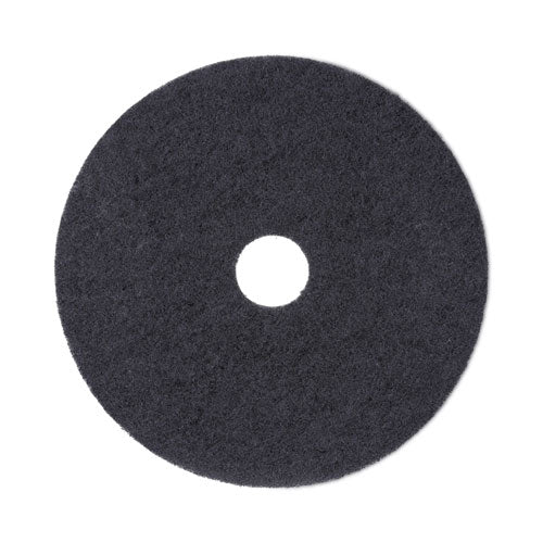 Image of Boardwalk® Stripping Floor Pads, 19" Diameter, Black, 5/carton
