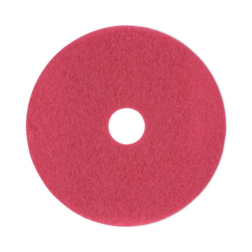 Image of Boardwalk® Buffing Floor Pads, 18" Diameter, Red, 5/carton