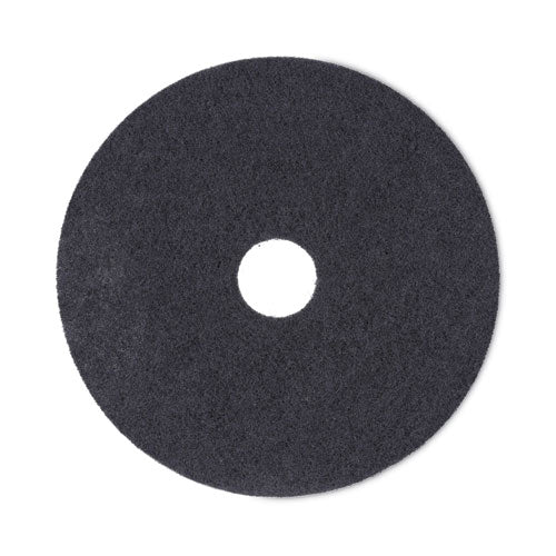 Image of Boardwalk® Stripping Floor Pads, 18" Diameter, Black, 5/carton