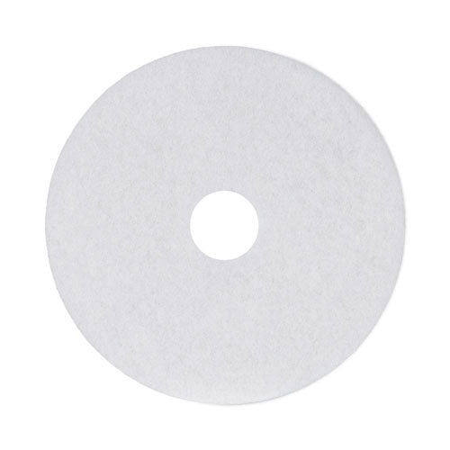 Image of Boardwalk® Polishing Floor Pads, 17" Diameter, White, 5/carton