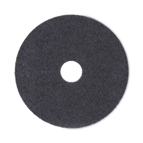 Image of Boardwalk® High Performance Stripping Floor Pads, 17" Diameter, Black, 5/carton