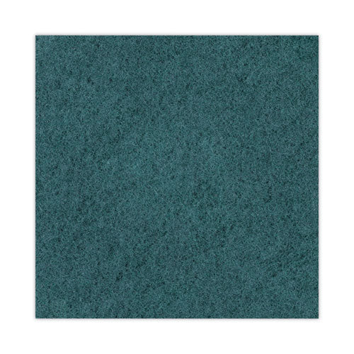Image of Boardwalk® Heavy-Duty Scrubbing Floor Pads, 17" Diameter, Green, 5/carton
