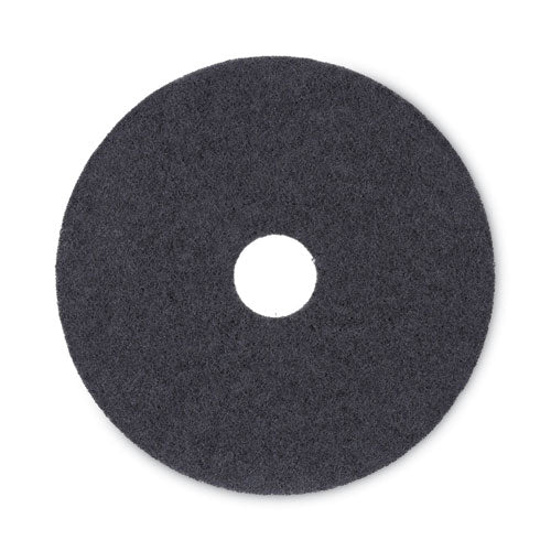Image of Boardwalk® Stripping Floor Pads, 17" Diameter, Black, 5/carton