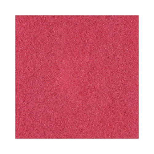 Image of Boardwalk® Buffing Floor Pads, 16" Diameter, Red, 5/carton