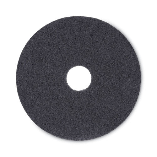 Image of Boardwalk® Stripping Floor Pads, 16" Diameter, Black, 5/carton