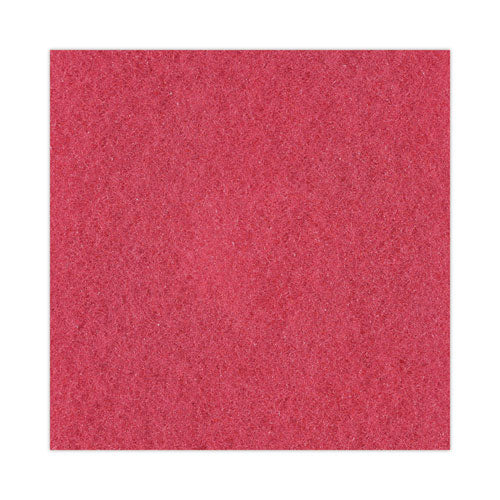 Image of Boardwalk® Buffing Floor Pads, 14" Diameter, Red, 5/carton