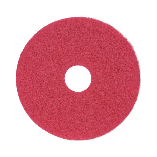 Image of Boardwalk® Buffing Floor Pads, 14" Diameter, Red, 5/carton
