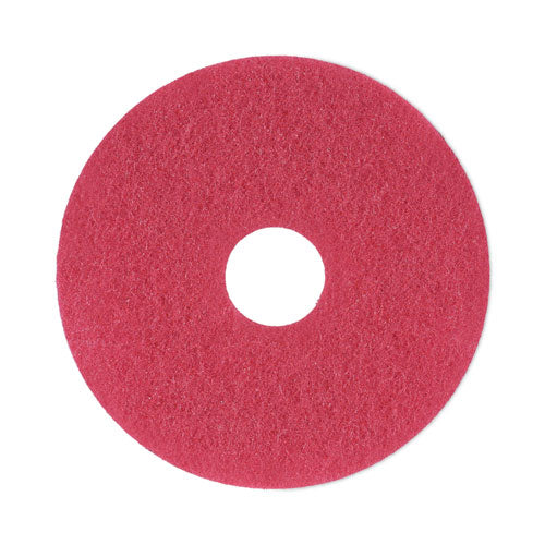 Image of Boardwalk® Buffing Floor Pads, 13" Diameter, Red, 5/carton