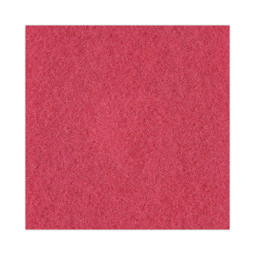 Image of Boardwalk® Buffing Floor Pads, 12" Diameter, Red, 5/carton