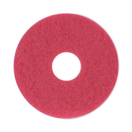 Image of Boardwalk® Buffing Floor Pads, 12" Diameter, Red, 5/carton