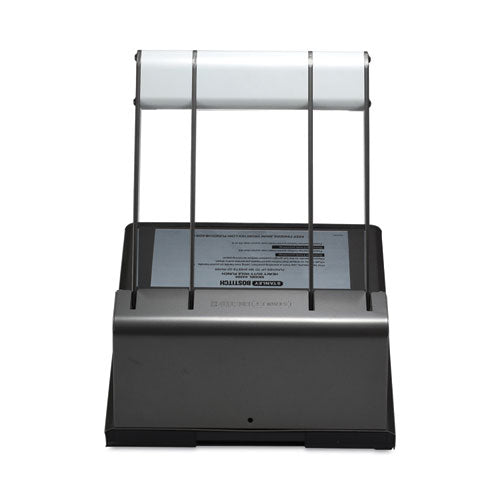 Image of Bostitch® 160-Sheet Antimicrobial Protected Xtreme Duty Adjustable Two- To Three-Hole Punch, 9/32" Holes, Black/silver