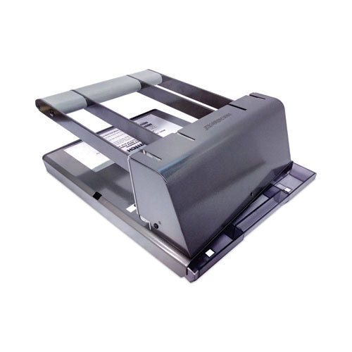 Image of Bostitch® 160-Sheet Antimicrobial Protected Xtreme Duty Adjustable Two- To Three-Hole Punch, 9/32" Holes, Black/silver