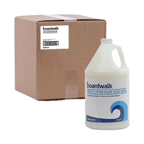 Image of Boardwalk® Mild Cleansing Lotion Hand Soap Refill, Cherry Scent, 1 gal Bottle, 4/Carton