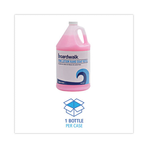 Image of Boardwalk® Mild Cleansing Pink Lotion Hand Soap Refill, Cherry Scent, 1 gal Bottle