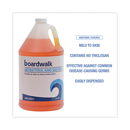 Image of Boardwalk® Antibacterial Liquid Soap Refill, Clean Scent, 1 gal Bottle