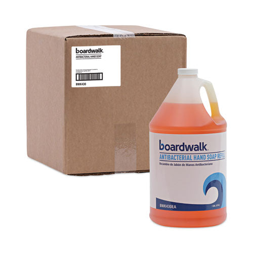 Image of Boardwalk® Antibacterial Liquid Soap Refill, Clean Scent, 1 gal Bottle, 4/Carton