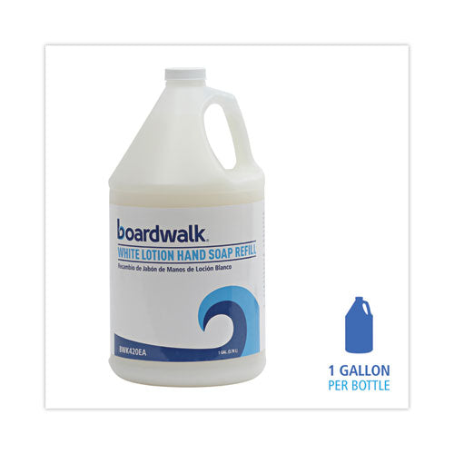 Image of Boardwalk® Mild Cleansing Lotion Hand Soap Refill, Cherry Scent, 1 gal Bottle, 4/Carton