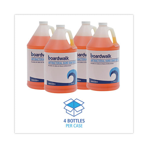 Image of Boardwalk® Antibacterial Liquid Soap Refill, Clean Scent, 1 gal Bottle, 4/Carton