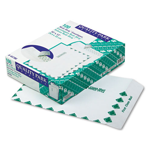 Image of Quality Park Redi-Strip Catalog Envelope, First Class, #13 1/2, Cheese Blade Flap, Redi-Strip Adhesive Closure, 10 x 13, White, 100/Box