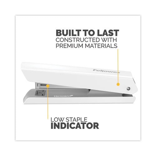 Image of Fellowes® LX820 Classic Full Strip Stapler with Antimicrobial Protection, 20-Sheet Capacity, White