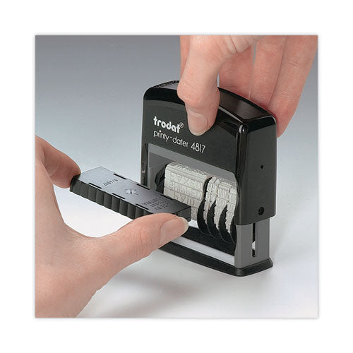 Image of Trodat® Printy Economy 12-Message Date Stamp, Self-Inking, 2" x 0.38", Black