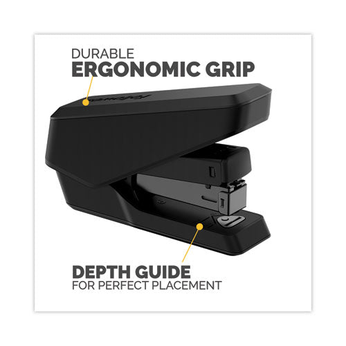 Image of Fellowes® LX840 EasyPress Half Strip Stapler with Antimicrobial Protection, 25-Sheet Capacity, Black