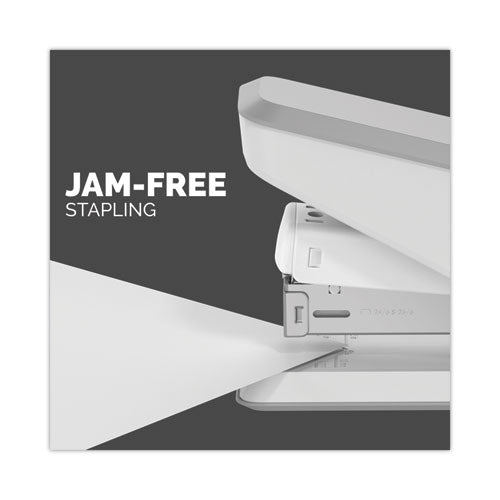 Image of Fellowes® LX840 EasyPress Half Strip Stapler with Antimicrobial Protection, 25-Sheet Capacity, White