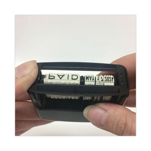 Image of Trodat® Printy Economy 12-Message Date Stamp, Self-Inking, 2" x 0.38", Black
