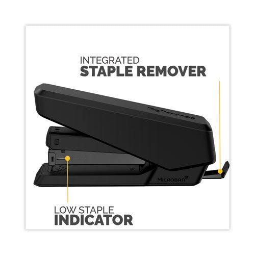Image of Fellowes® LX850 EasyPress Full Strip Stapler with Antimicrobial Protection, 25-Sheet Capacity, Black